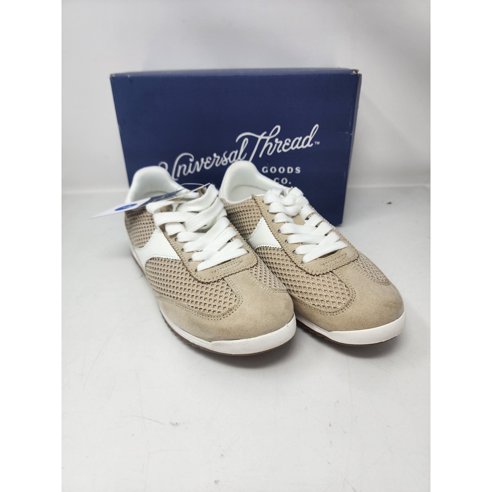 Universal Thread Skyler Mesh Sneakers Beige White Memory Foam Shoes Womens 7 NEW